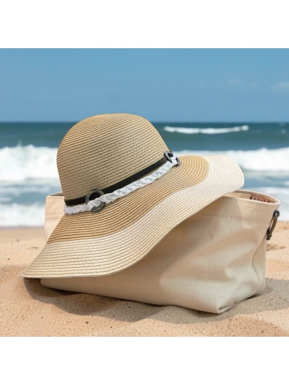 Baroness Ashley Wide Brim Straw Sun Hat Packable Coastal Resort Hat